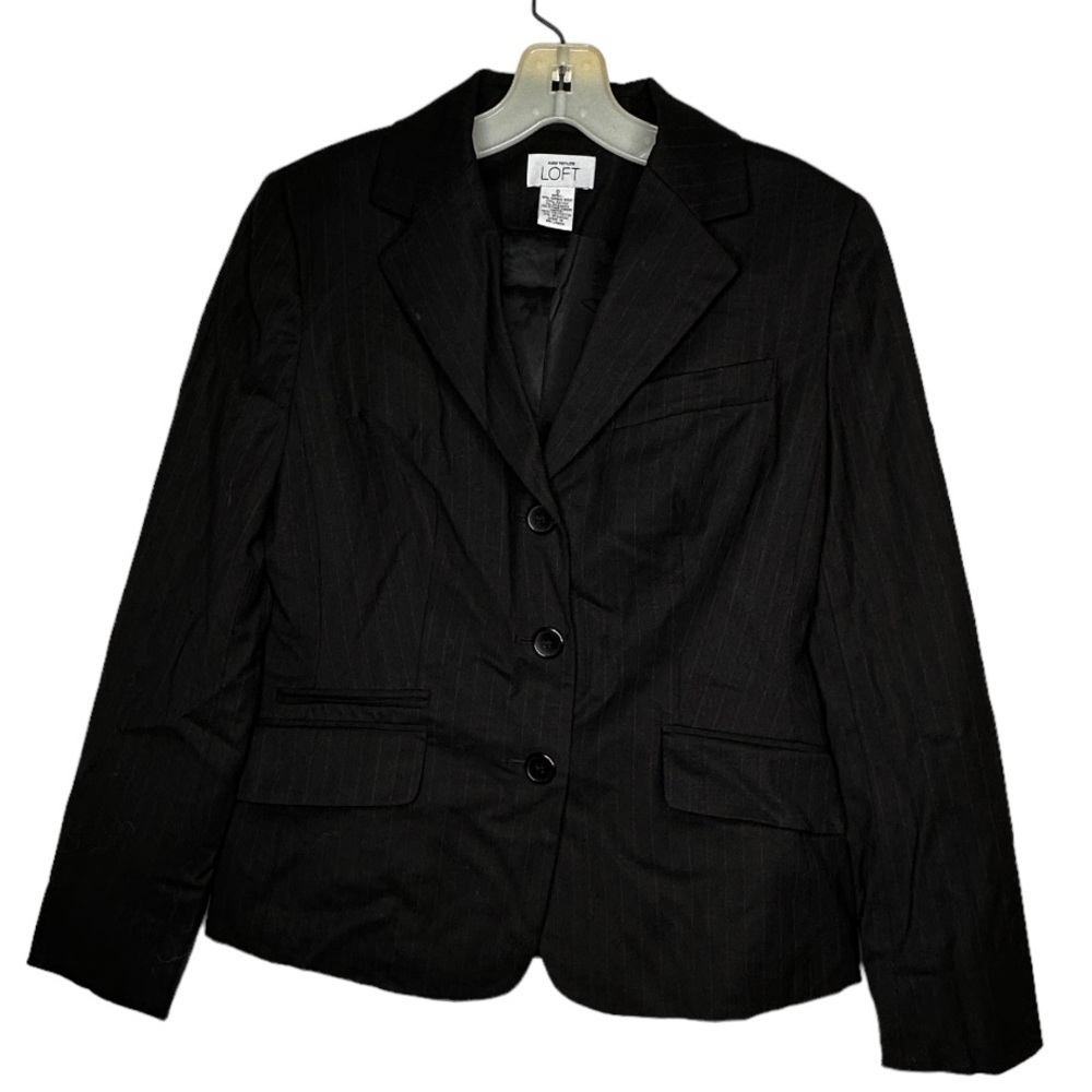 Ann Taylor Loft‎ Wool Blend Pinstriped Blazer